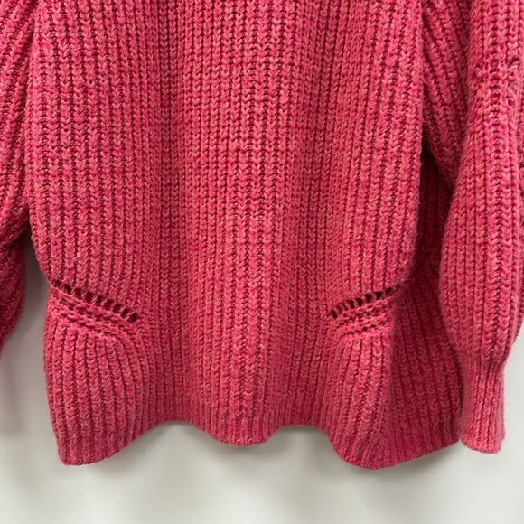 Ann Taylor LOFT Chunky Cable Knit Crewneck Pullover Sweater Pink 20/22 - Picture 4 of 8